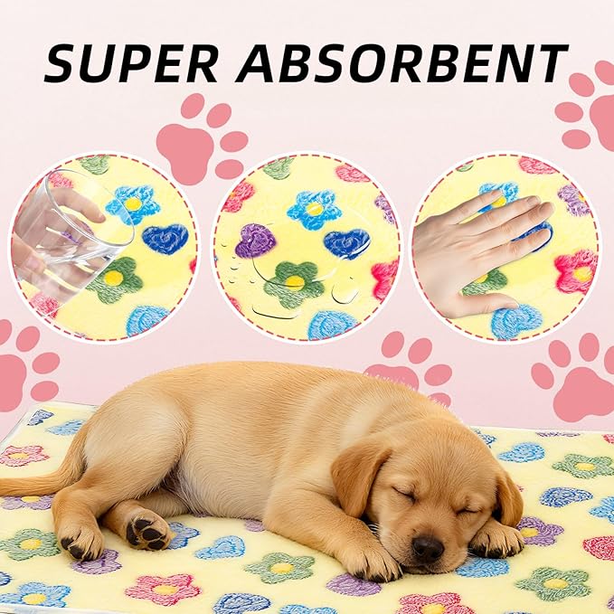PETKNOWS 6PCS Guinea Pig Fleece Blankets, Washable Small Animal Fleece Bedding Cage Liners Absorbent Pet Pee Pad Sleep Mat Pad Cover for Hamster Ferret Rabbit Chinchilla Hedgehog