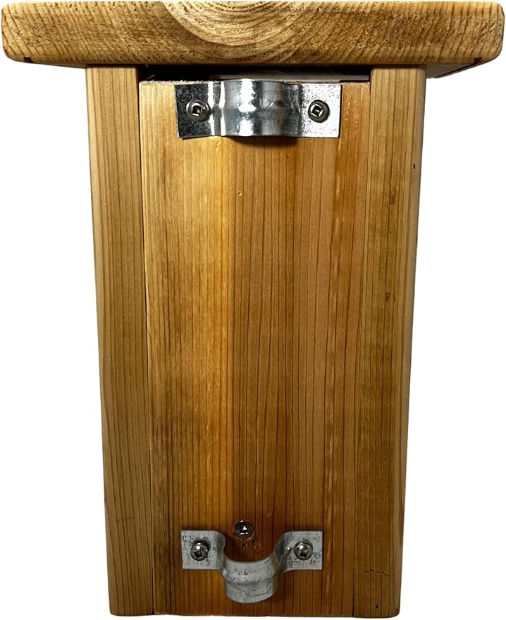 DutchCrafters Gillwood Bluebird Cedar Wood Nest Box, Outdoor Nesting Box for Birds, Wooden Bird House, Pole Mount Birdhouse for Outside - Amish Made in USA