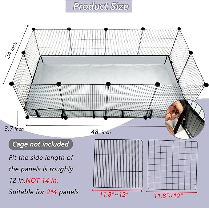 DZWLKJ Guinea Pig Cage Liner Tarp Bottom Waterproof and Washable Base Also for Rabbits, Bunny, Chinchesillas, Hedgehog, Ferrets and Other Small Animals(24x48 inches)