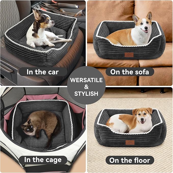 Zerbuger Orthopedic Dog Bed for Medium Dogs,Dog Sofa Beds Supportive Foam Pet Couch Bed with Removable Washable Mat and Nonskid Bottom (Medium, Dark Grey)
