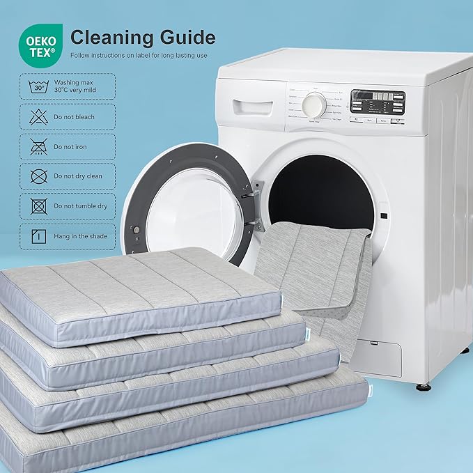 Cooling Dog Bed for Large Dogs - Orthopedic Pet Beds with Memory Foam, QMAX>0.5, Waterproof Removable Washable Cover for Hot Weather, Gery, 35" L x 23" W x 3" H