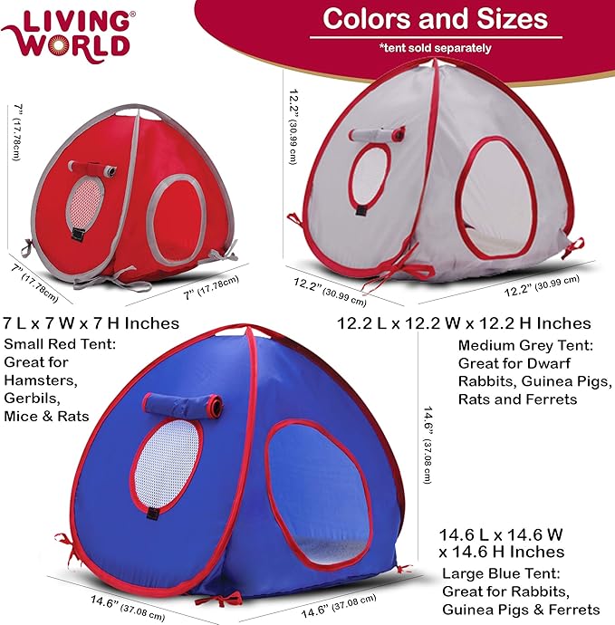 Living World Pet Tunnel, Red/Grey