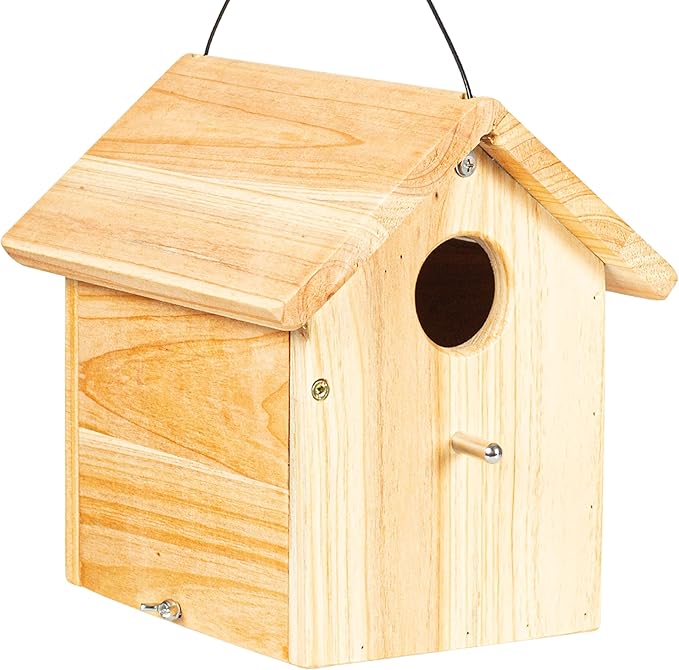Wooden Bird Houses for Outside Hanging Birdhouses Nest Bluebird House for Cardinals Finch Wren Swallow for Garden Viewing 3