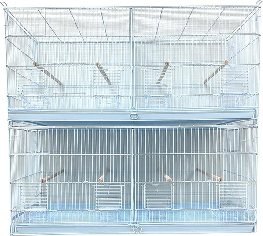 Extra Large 36" x 18" x 19"H Lot of Two Stackable Breeder Bird Flight Breeding Cage Side Breeding Nest Box Door with Center Divider