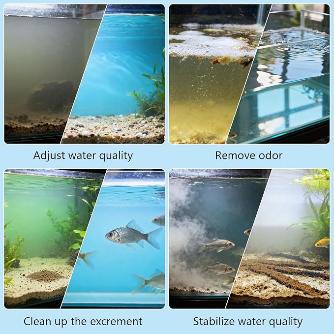 3-in-1 Low Maintenance Aquarium Filter Bio Media: Volcanic Rock, Natural Gravel & Aquatic Plant Cultivation Soil - Helps Reduce Water Changes for Freshwater Tank, Pond