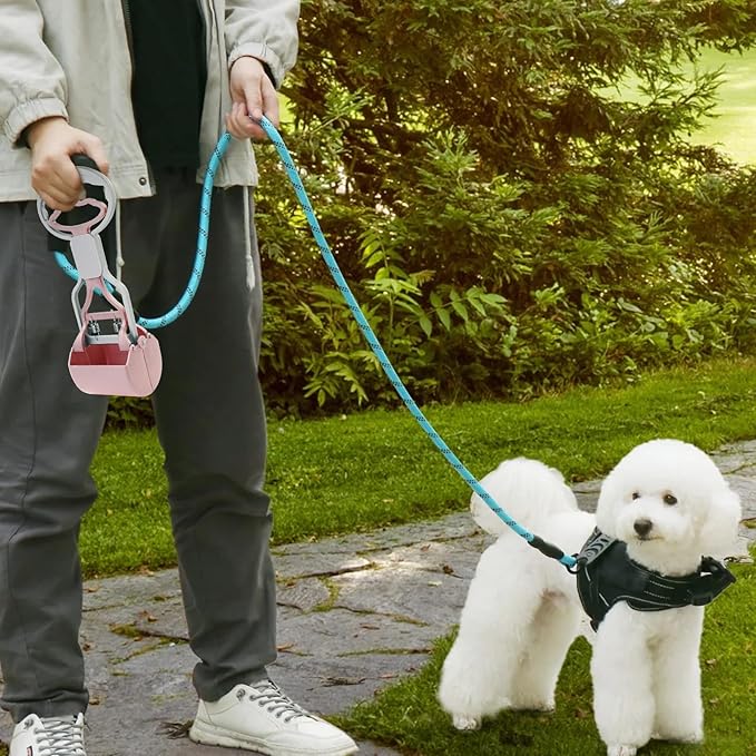 Andiker Dog Pooper Scooper with Short Handle, 10.23" Tall Dual-Spring Pet Pooper Scooper with 1 Roll of Dog Poop Bag and a Dispenser Easy to Use Dog Poop Scooper for Yard Picking Waste Up (Green)