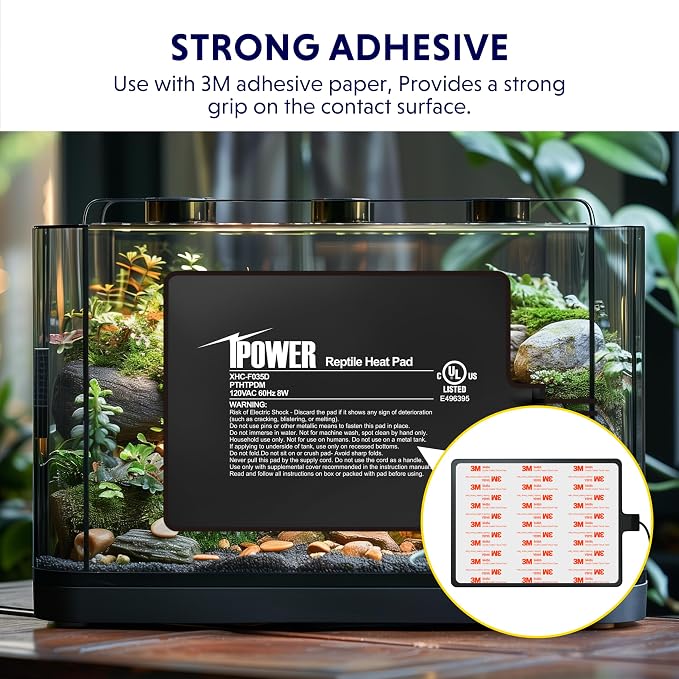 iPower 6 by 8-Inch 8W Reptile Heat Mat, LCD Digital Aquarium Thermometer, Under Tank Warmer Terrarium Heat Pad for Turtles Lizards Frogs and Other Small Animals, Multi Sizes