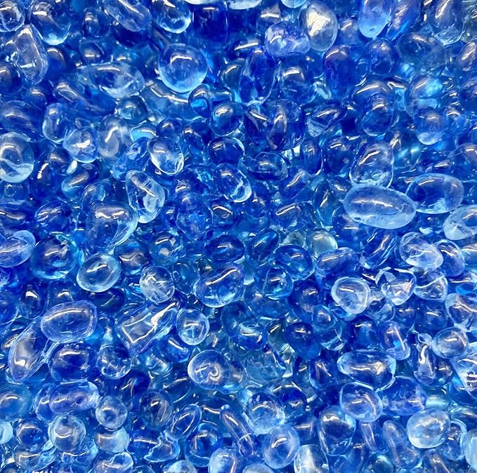 OEEKOI Sea Glass Stones, 1LB Clear Glass Pebbles Marble Aquarium Fish Tank Rocks Gravel for Turtle Tank, Vase Fillers, DIY Crafts, and Home Decor-Colorful