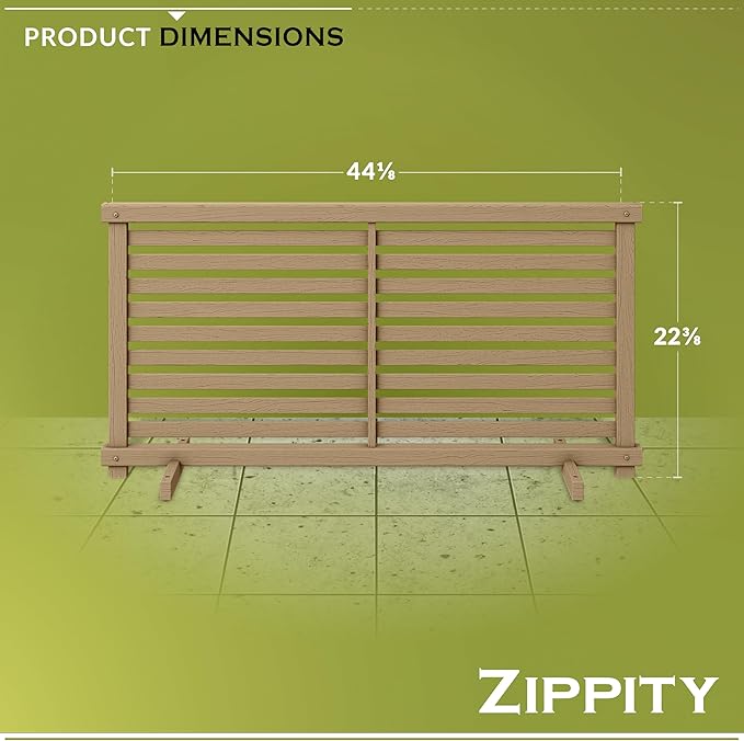 Zippity Outdoor Products ZP19072 1.9 H x 3.6 ft W WoodTek Vinyl Cedar Color Slatted Puppy Kit (2 Panels) Portable Fence