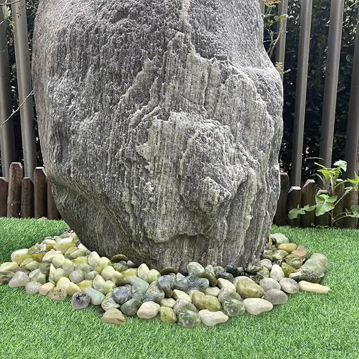 40lbs Jade River Rocks for Landscaping, Pebbles for Indoor Plants | 2-3 Inch Outdoor Decorative Stones Vase Filler Fish Tank Aquariums Landscaping Garden Outdoor and Indoor DIY