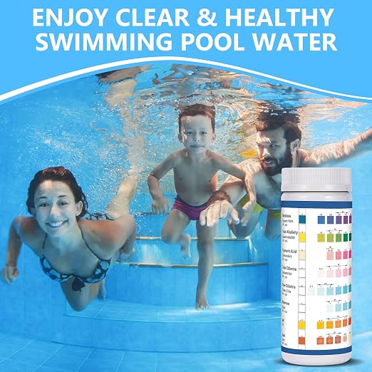 8 in 1 Salt Water Pool Testing Kit, 125PCS Pool Salt Test Strips | Salt pool test strips detect salt salt, pH, chlorine, bromine, alkalinity, hardness, CYA in pool hot tub spa saltwater pool