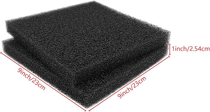 4 Pieces Aquarium Filter Foam Sponges Pad 20PPI 9x9x1 inch | Fish Tank Bio Sponge Coarse Sheet Filter Media Pad, Cut-to-Size Foam for Pet Filters