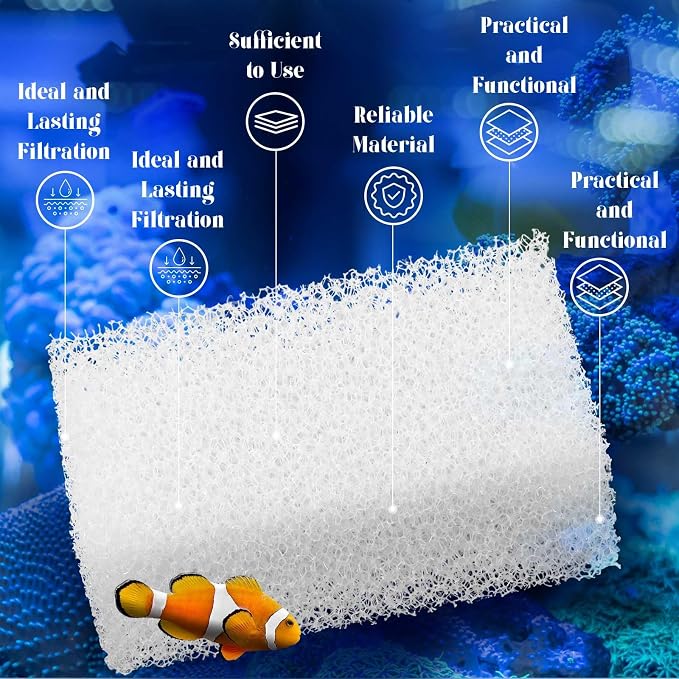 Threlaco 12 Pack Foam Filter Insert Compatible with Aquaclear 30 Aquarium Filter Replacement Media for Filtering and Keeping Aquariums Clear