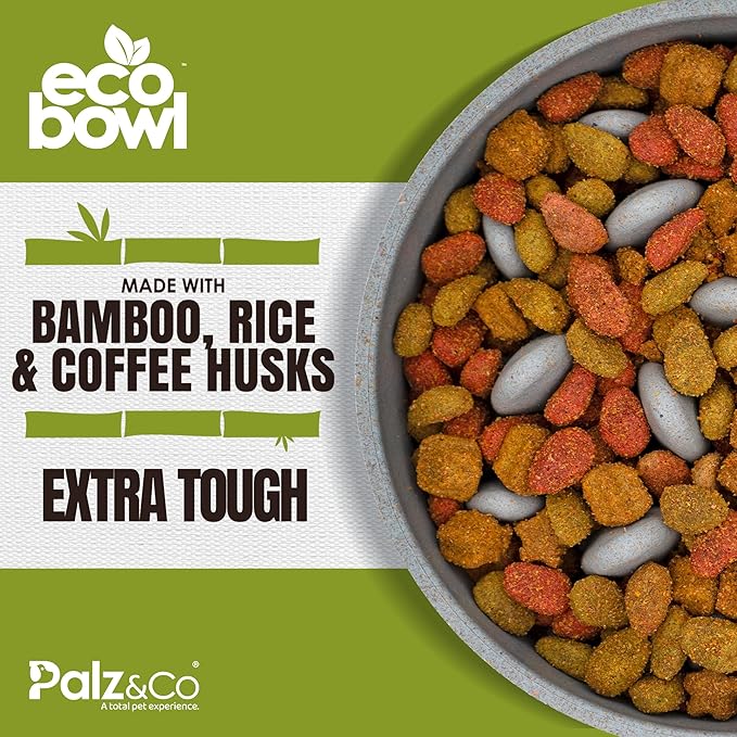Palz&Co EcoBowl Slow Feeder for Dogs & Cats, 48 oz Gray - Natural Bamboo Puzzle Pet Bowl with Non-Slip Base for Slower Eating & Better Digestion, Dishwasher Safe