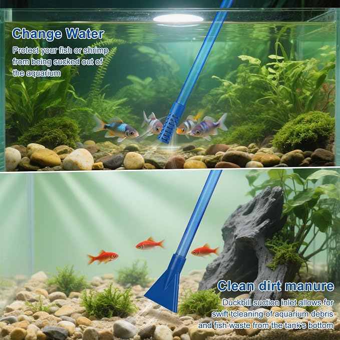 Lpraer 8.53ft Aquarium Siphon Vacuum Cleaner Tool Kit for Fish Tank Water Change Cleaning Sand & Gravel, Compatible with Various Tank Sizes