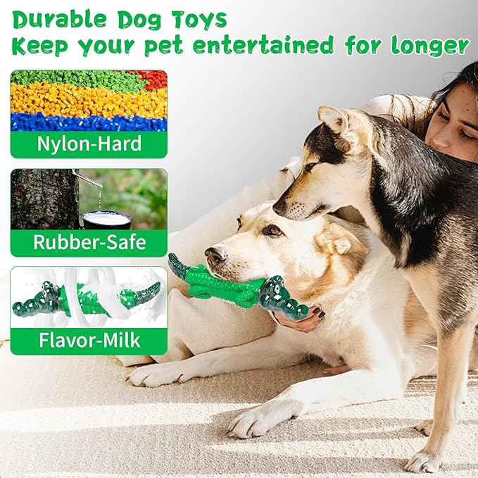 Dog Toys for Aggressive Chewers - Indestructible Dog Chew Toys for Small, Medium, Large Breed to Reduce Pet Anxiety and Boredom and Keep Them Busy