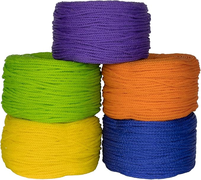 Super Bird Creations SB50028 Braided Polly Rope - Ideal for Making Bird Toys & Crafting - Hollow Polyethylene Cordage - 1/8" Diameter and 500 Meters Long - Ideal for Parrots - Vibrant Green