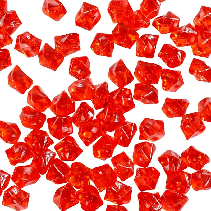 1.1Lb 800Pcs Fake Ice Cubes Clear Rocks Artificial Ice Acrylic Diamonds Vase Fillers for Centerpieces Christmas Decorative Bowl Fillers Desktop Fountain Accessories Fish Tank Aquarium Decorations