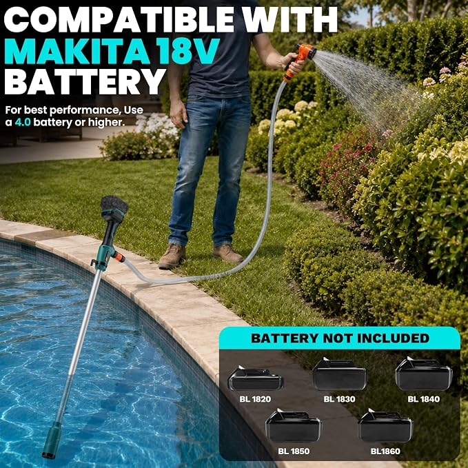 Cordless Stick Water Transfer Pump for Makita 18V Batteries (Tool Only) | 720 GPH Brushless Electric Submersible Pump, Portable Sump & Utility Pump for Pool, Garden, Pond, Boat & RV