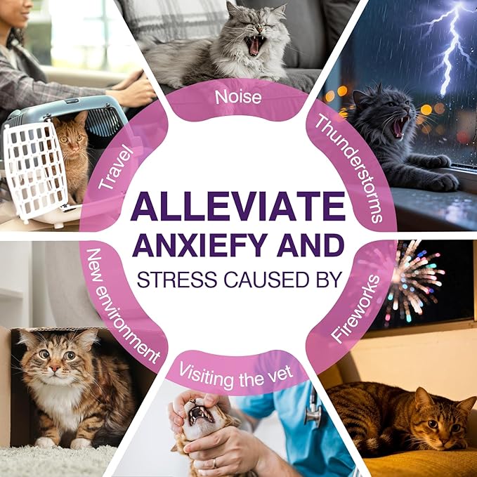 Tcllka Calming Collar for Cats 8 PK Cat Stress and Anxiety Relief Pheromone Calming Collar for Cats Anti Aggression for Cats Collar for Cats Anti Aggression for Cats Cat Calming Collars