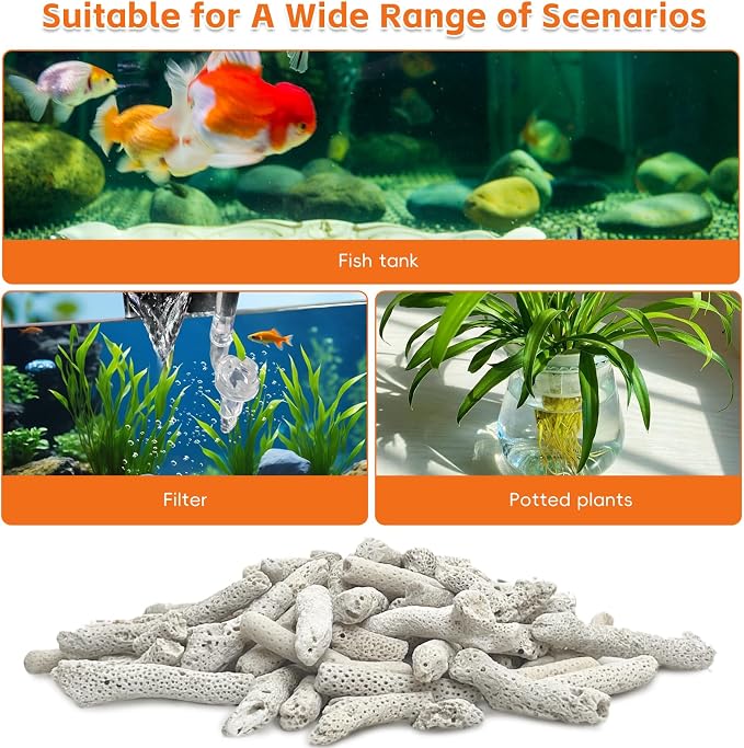 kathson 2.2lb Crushed Coral for Aquarium Crushed Coral for Freshwater Aquarium Corals for Fish Tank to Raise ph Filter Media for Fish Tank with Mesh Bag for Fish Tank Filter Media Decorations