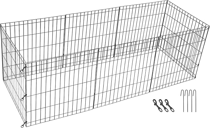 Pet Playpen 8 Panels Foldable Metal Exercise Pen Animal Exercise Dog Fence Indoor Outdoor for Medium/Small Animals (24" H)
