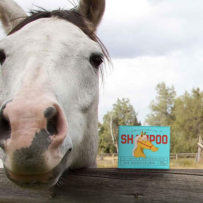 J.R.LIGGETT'S Horse Shampoo Bar, Natural Mane and Tail Cleanser Bar, Hypoallergenic Equine Formula Gently Deep Cleans and Relieves Dry, Sensitive and Itchy Skin, Detergent-Free, 3.5 oz