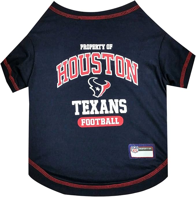 NFL Houston Texans Dog T-Shirt for Pets, Size X-Small. Officially Licensed Pet Shirt with Team Logo, Soft Stretchable Comfort Fit Apparel for Dogs & Cats