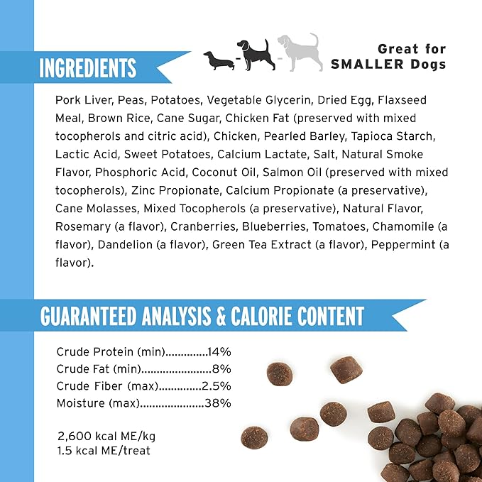 Pet Botanics 10 oz. Pouch Training Reward Mini Soft & Chewy, Chicken Flavor, with 500 Treats Per Bag, The Choice of Top Trainers