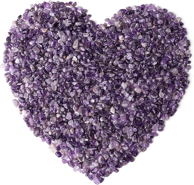 Amethyst 1lb/15.87oz Outdoor Decorative Tumbled Gravel Crystals Chip Polished Bulk Natural Gem Aquarium Gravel Rocks Pebbles Fish Tank Gravel Vase Filler Succulents Terrarium Supplies