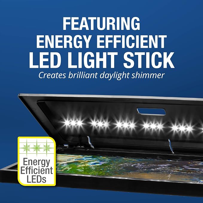 Tetra LED Aquarium Hood 30 in x 12 in, Low-Profile Fish Tank Cover with Hidden Lighting