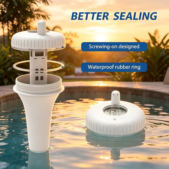 INKBIRD Pool Thermometer Wireless，Pool Temperature Thermometer Floating Easy Read for Swimming, Hot Tub, with Indoor Receiver for Temperature Reading