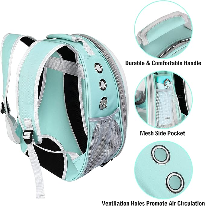 Bird Backpack, Bird Carrier Travel Cage with Perch, Portable Wildbird Carrier Bag, Parrot Parakeet Cockatiel Cage with Food Bowl & Stainless Steel Tray for Conures Budgie Canary Lovebirds Small Animal