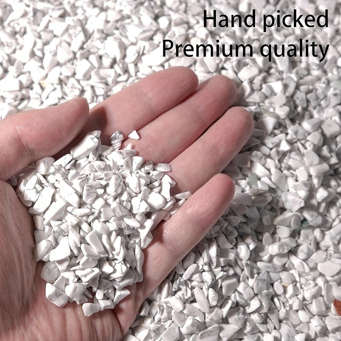 Howlite Chips Bulk 1lb, 1200+ Pieces, 5-8mm Natural Gemstones