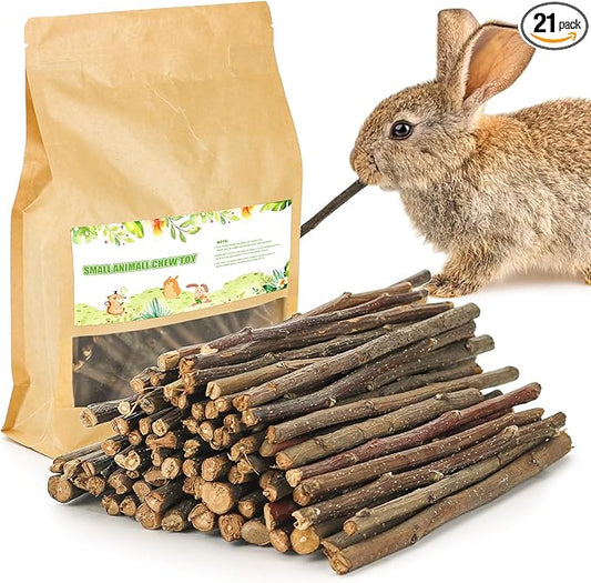 600g/1.3lb Apple Sticks Chew Toys for Guinea Pigs Rabbit Teeth Grinding Treats Toys for Bunny Chinchillas Hamster Gerbil Parrot Small Animal Pet Supplies