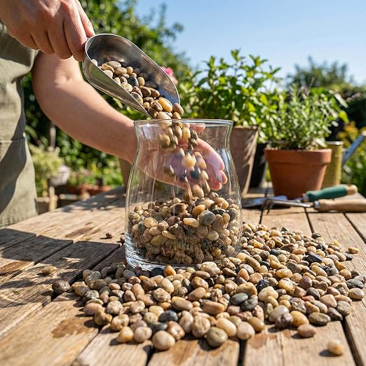 Royal Imports River Rocks, Aquarium Gravel – Natural 0.5"- 0.75" - 5 lbs | Decorative Ornamental Vase Filler Pebbles for Potted Plants, Terrariums, Vases, Succulents, Fish Tank Gravel, DIY & Crafting