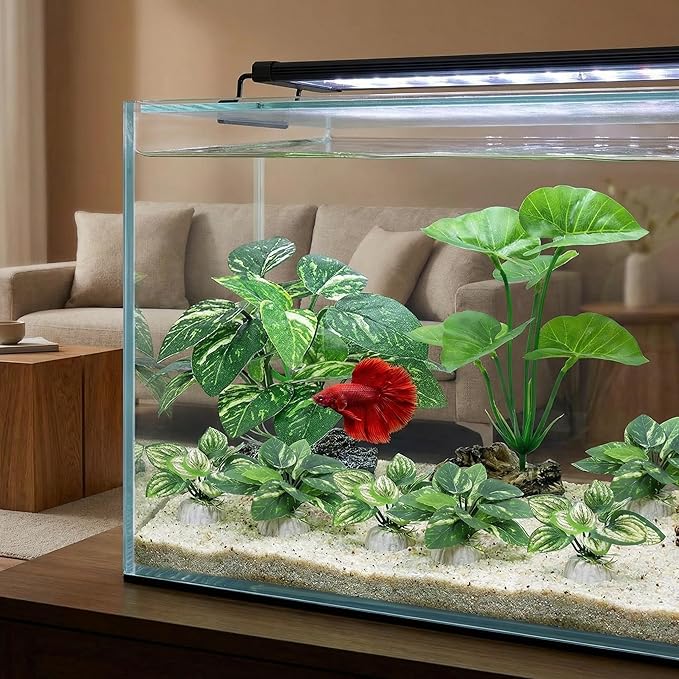 10 PCS Aquarium Decorations Silk Aquarium Plants Betta Fish Tank Decor Artificial Fish Tank Decorations Plants for Betta, Goldfish, Turtle & Reptile Tanks Ornament Accessories