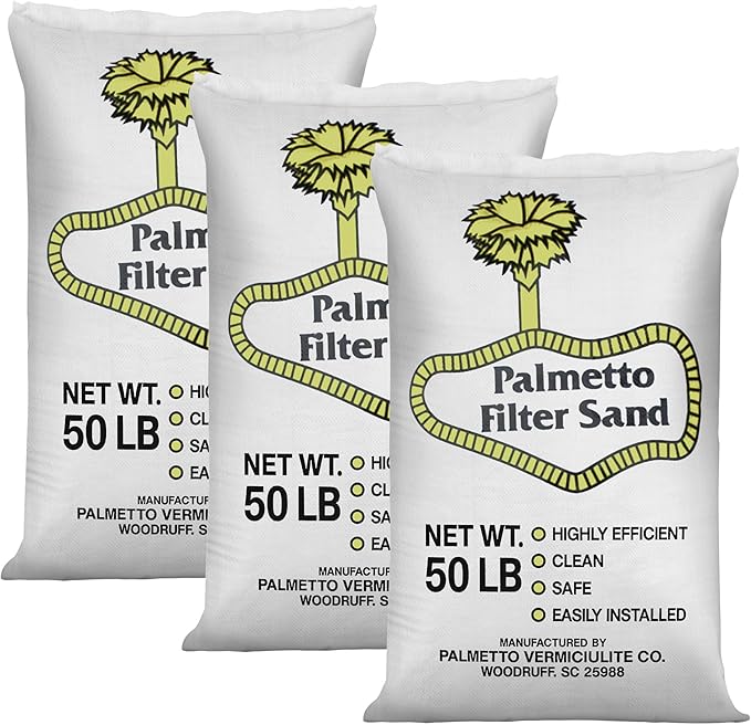 3 Pack Pool Filter Sand, Clean and Clear Water, Superior Quality Natural Sand for Residential and Commercial Pool Sand Filter Pumps, 50 Pound