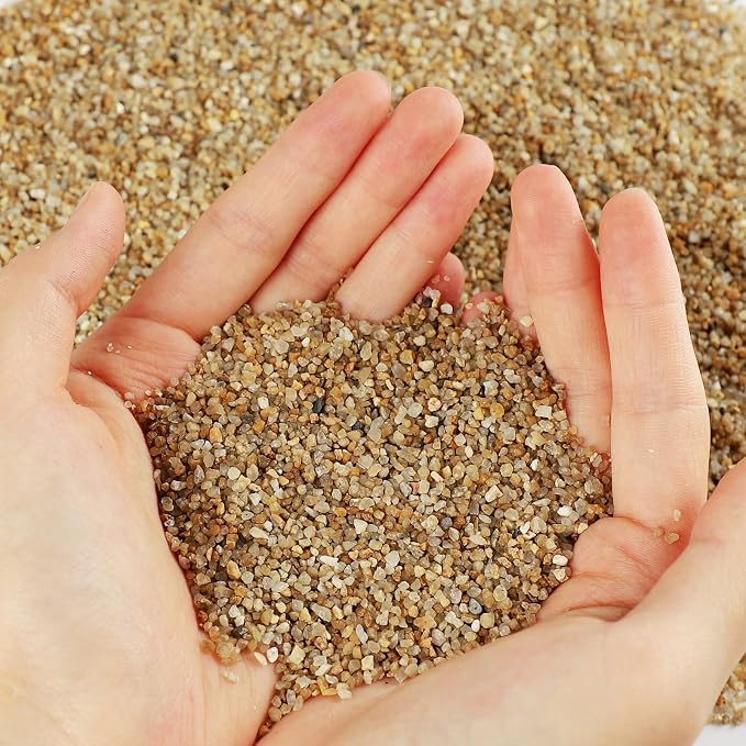 11LB 0.03-0.08 Inch Sand 100% Natural Stone Sand for Aquarium Silica Sand for Fire Pit Decorative Sand for Landscaping Coarse Sand for Fish Tank