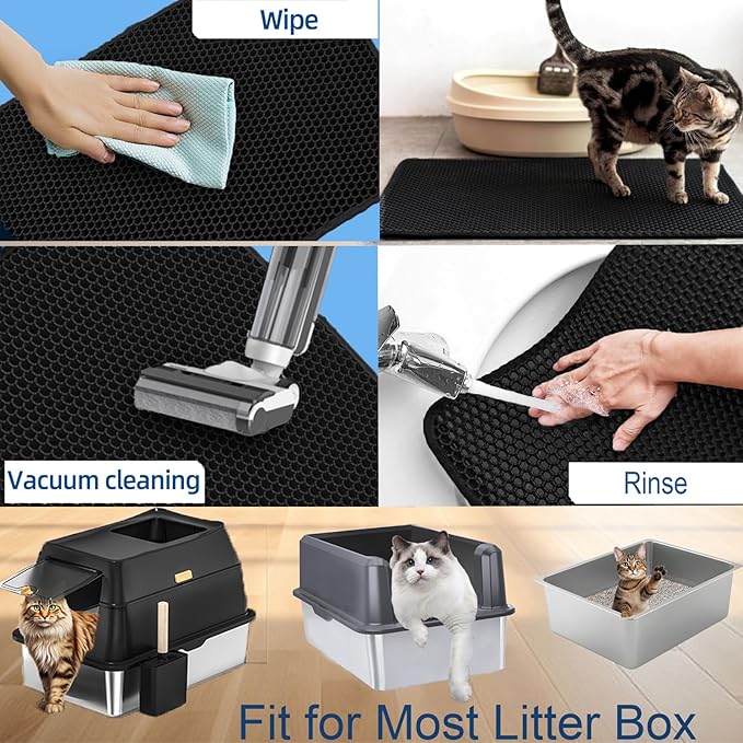 Cat Litter Mat Large Cat Litter Trapping Mat 30x24 inch Double Layer Urine and Water Proof Kitty Litter Box Mat XL