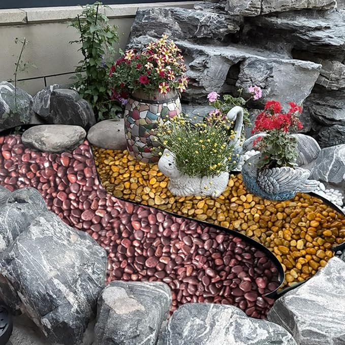FANTIAN 5 lbs Red River Rocks, 2-3 Inch Large Pebbles for Indoor Plants, Decorative Rocks Stones for Landscaping, Vases, Aquariums, Fountains, Pathways, Backyard and Garden
