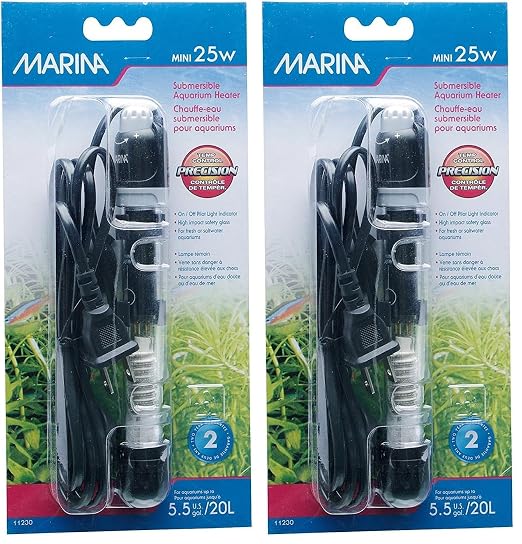 Fluval Marina Mini 25W Submersible Heater for Aquarium (Pack of 2)