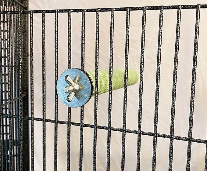 Polly's Pastels Nail Trimming & Beak Conditioning Safety Perch for Cockatiels, Cockatoos, Macaws, Parakeets, Budgies, Parrots and All Other Birds (Green, Small-1" Dia. x 6" Long)