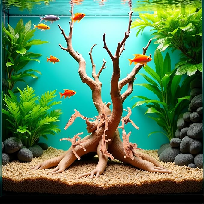 1Pc Natural Aquarium Driftwood Branches Wood Aquarium Trunk Driftwood Tree Fish Tank Log Decoration Plant Stump, Assorted Size(8-10cm),Ornaments, Décor Thematic Ornaments,Pet Supplies