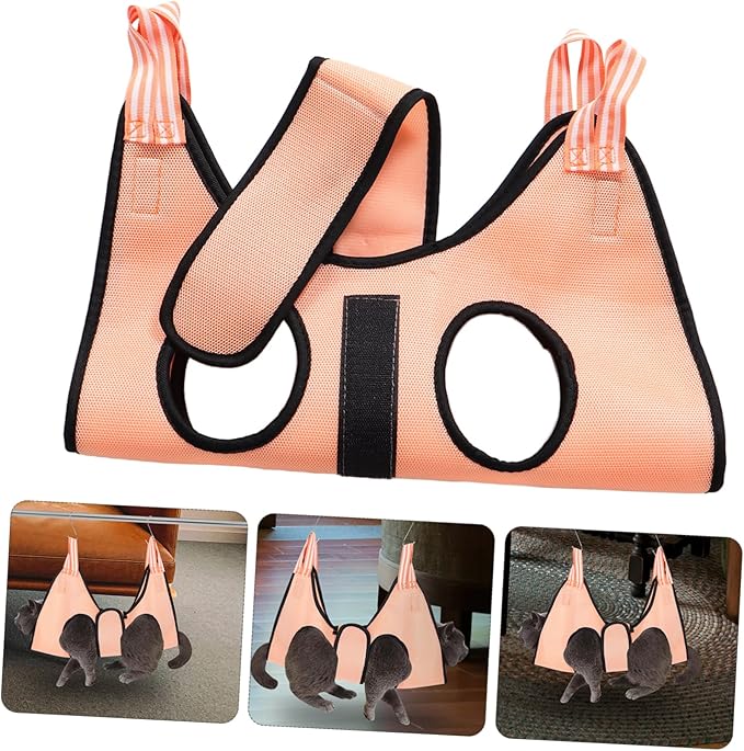 BESTonZON Cat Grooming Hammock Pet for Nail Trimming Dog Grooming Harness Mesh Swing for Dogs and Cats
