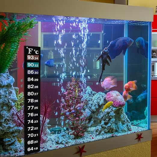 BBTO 20 Pieces Stick on Temperature Strip Adhesive Thermometer Sticker Aquarium Thermometer Sticker in Degree Fahrenheit and Celsius Display for Fish Tank and Aquarium