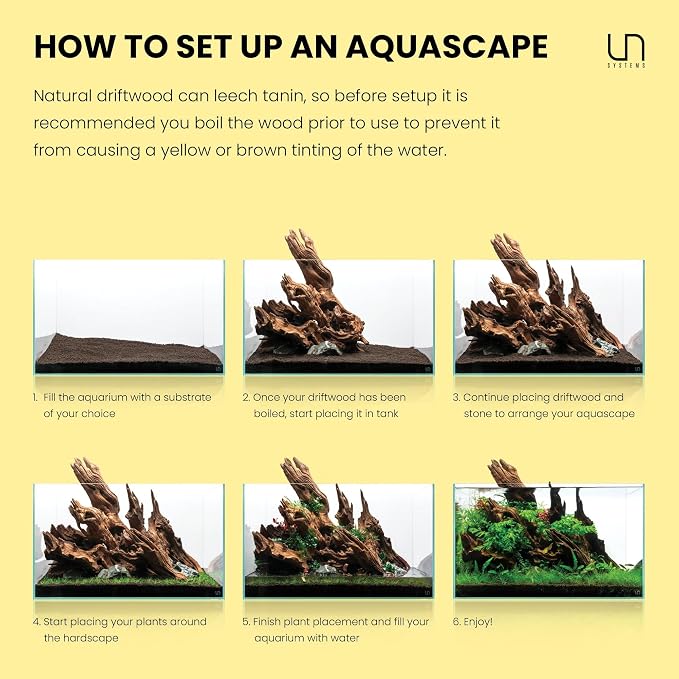 Ultum Nature Systems Driftwood - Mopani Wood - Natural Aquarium Hardscape for Planted Tank Aquascaping - Fish, Crab, Reptile, Bird, Paludarium Enclosure Structure, Terrarium Decor - SM 1Pc, 7-12"