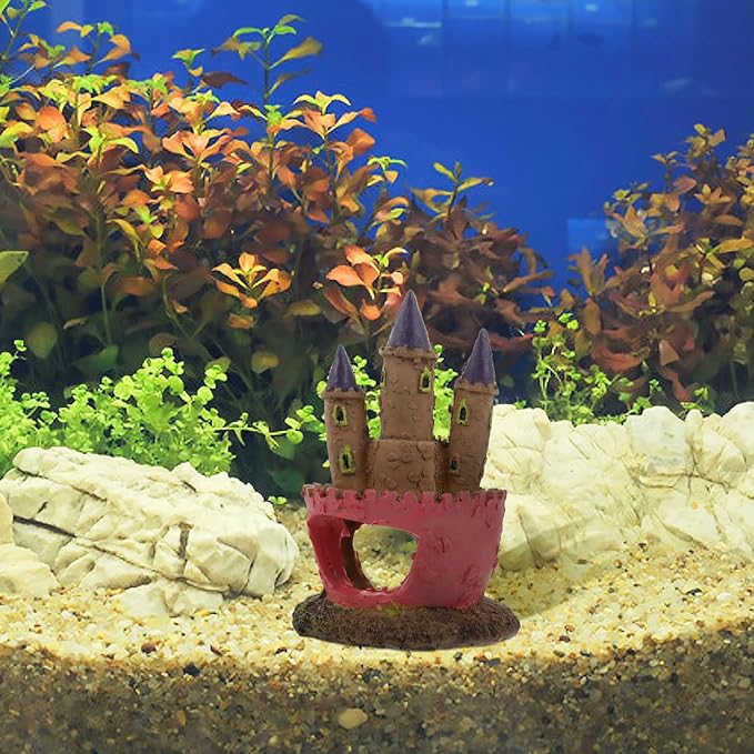MERRYHAPY Unique Resin Aquarium Castle Decor for Fish Tank, Safe Fish Hideout Decoration and Landscape Ornament for Aquatic Pets and Aquarium Decoration