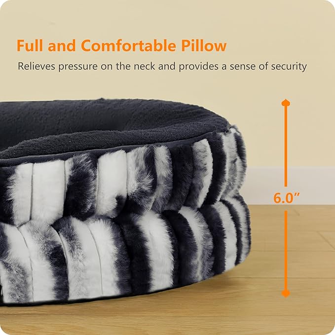 Dwanton Orthopedic Dog Bed for Medium Dogs with Gel Memory Foam, Waterproof Dog Sofa, Washable Pet Bed with Four Sided Bolster Cushion, Removable Cover & Non-Slip Bottom, 36", Tie-dye Gray