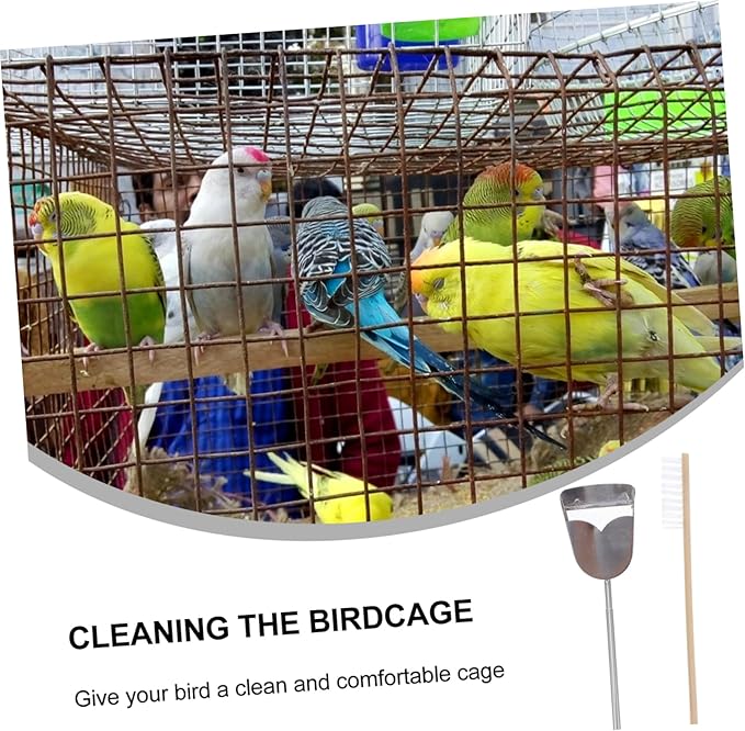 DOITOOL 6pcs Bird Cage Cleaning Tool Set Parrot Cage Brush and Shovel for Easy Cleanup Daily Use for Pet Owners and Convenient Supplies for Environment